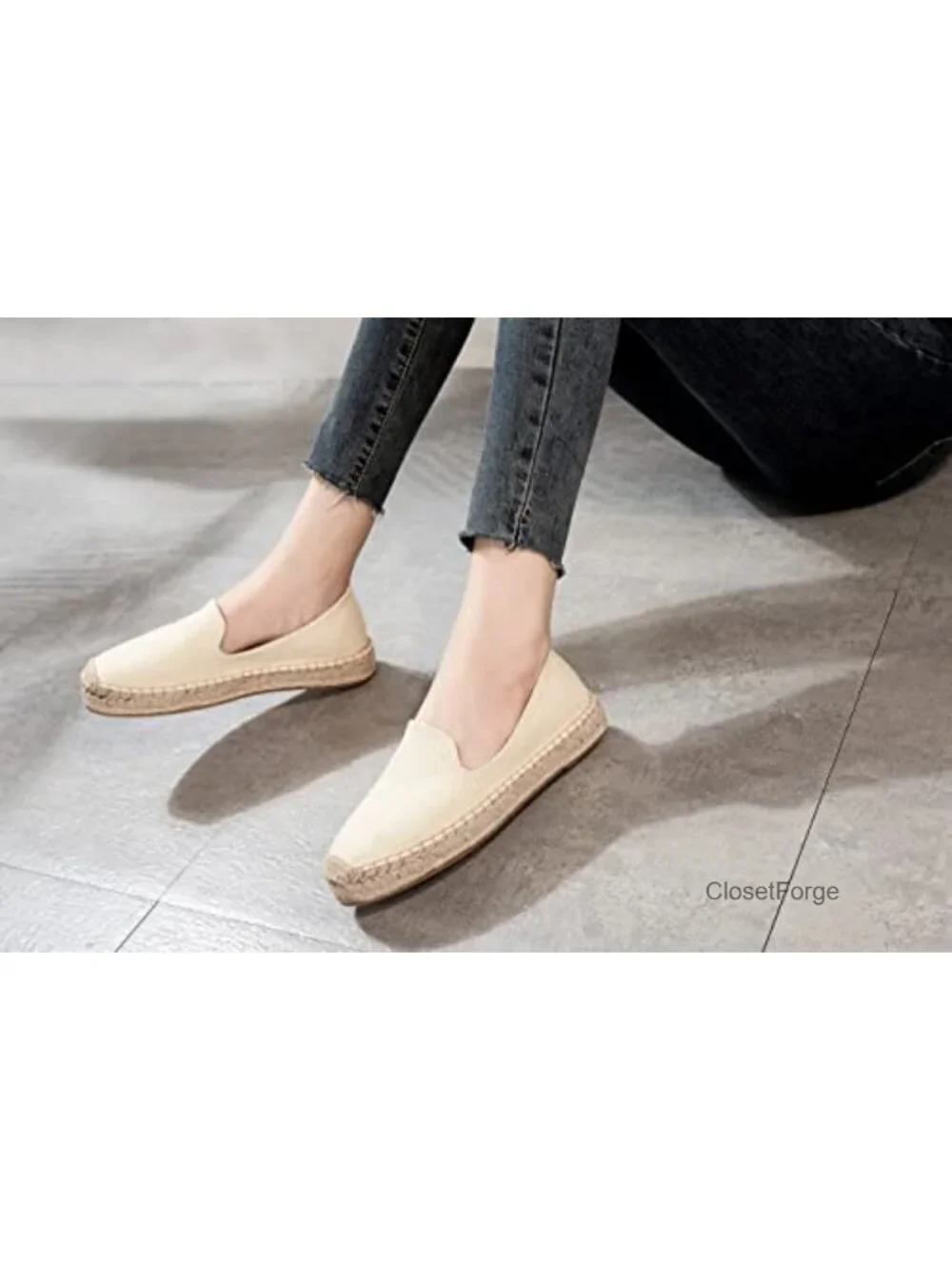 Canvas Cap-Toe Platform Espadrille Slip-On Loafers